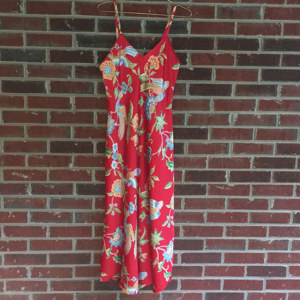 Natori Nightgown Red Floral Sexy Nighty Small Sm